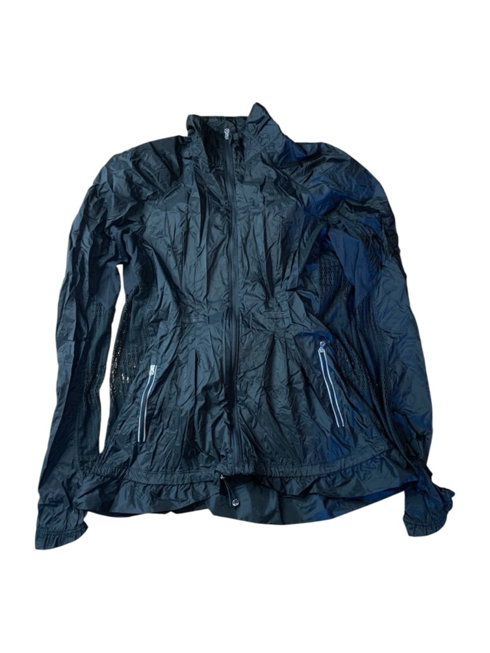 Lululemon Black Mesh Back Ruffle Hem Run Jacket - Size 10